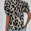  Beautiful Leopard Balloon Sleeve Blouse