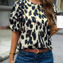  Beautiful Leopard Balloon Sleeve Blouse