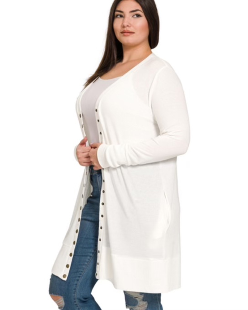 Zenana Snap Button Cardigan