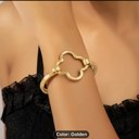 Gold-Plated Gold-Plated Clover Bangle Bracelet 