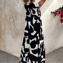  Black and white Abstract Maxi Dress