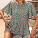  Floral Frenzy Butterfly Sleeve Blouse