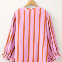  Pink and Orange Striped Blouse