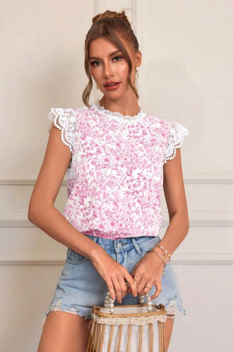 Queenie Floral Lace Sleeve Blouse