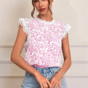  Queenie Floral Lace Sleeve Blouse