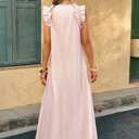 Chelsea Pleated Flutter Sleeve Dress
