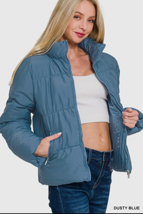 Puffer Jacket with Side Pockets