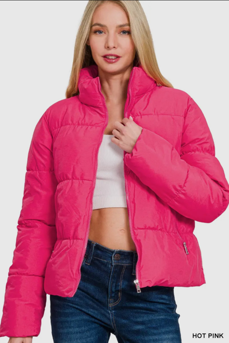 Puffer Jacket with Side Pockets