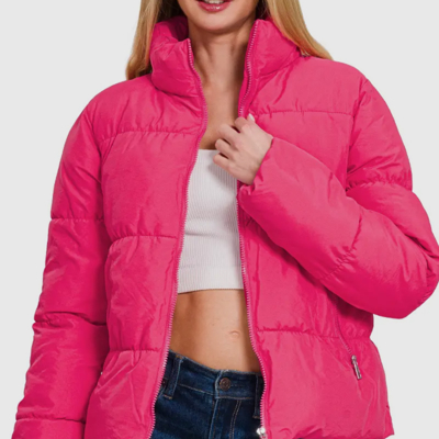 Puffer Jacket with Side Pockets