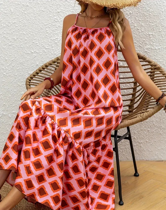 Tribal Print Maxi Dress