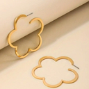  Gold Clover Hoop Earrings 