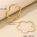  Gold Clover Hoop Earrings 