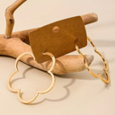  Gold Clover Hoop Earrings 