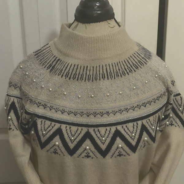 Winter Elements Sweater with Pearl Accents