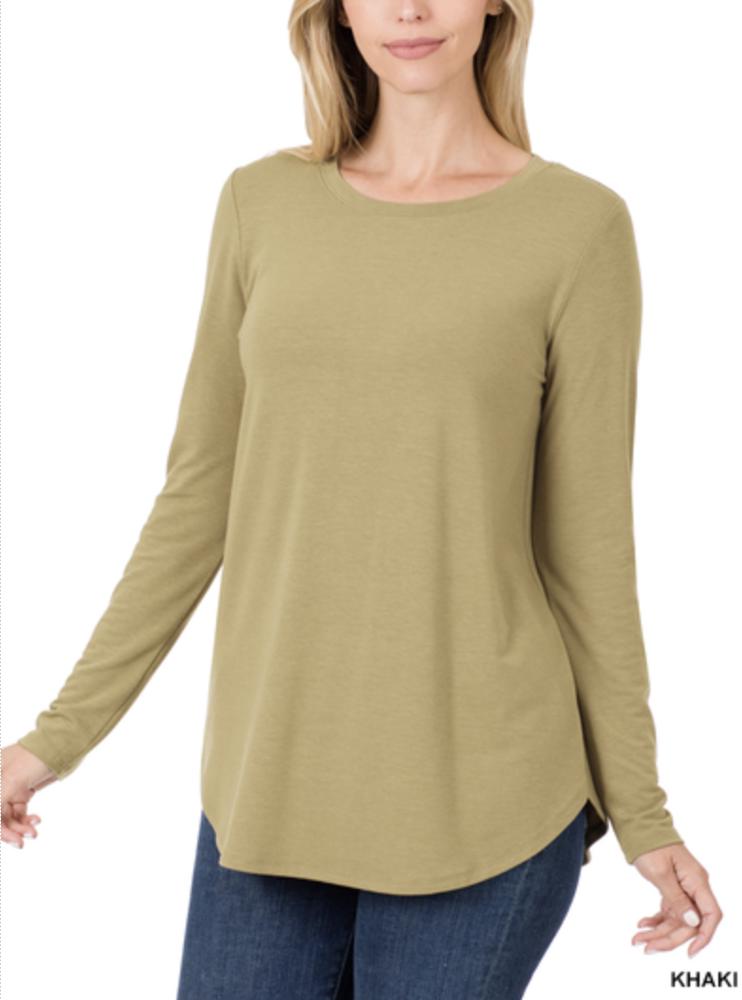 Zenana Long Sleeve Round Neck 