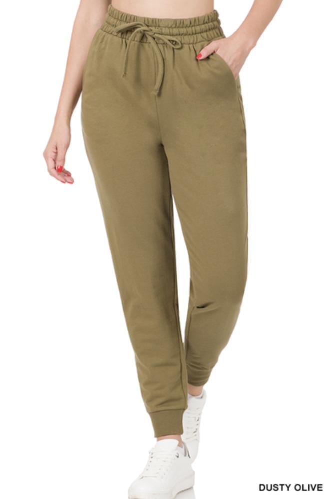 Zenana French Terry Jogger Sweatpants with Drawstring