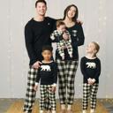  Black & Cream Plaid Bear Family Matching Pajamas