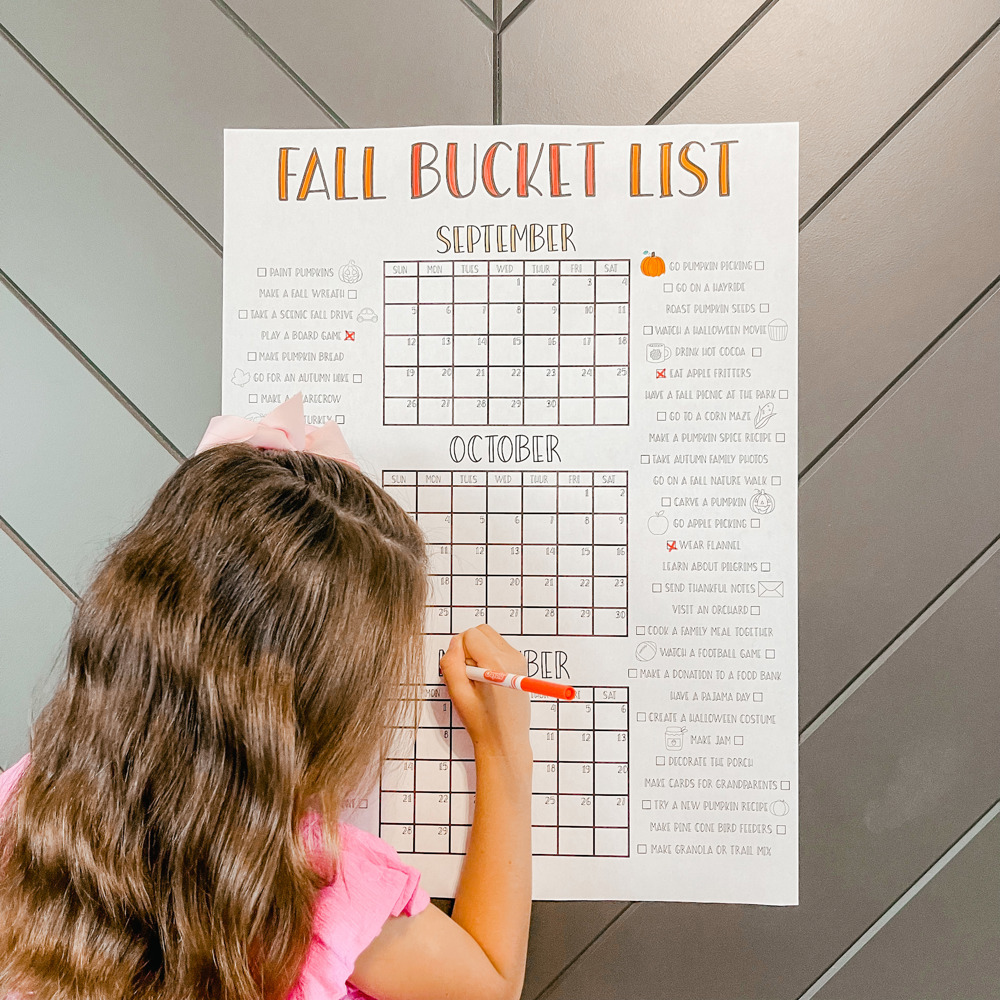 Fall Bucket List, 2024, Fall Countdown Poster, Fall Activity