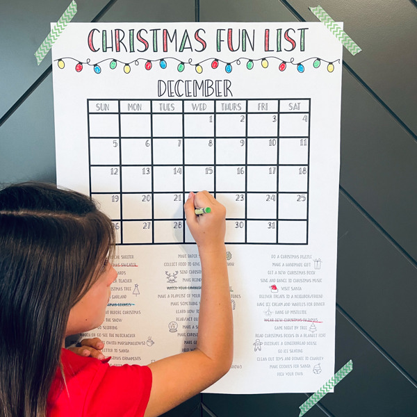 Christmas Fun List, Christmas Activity Poster, Christmas Countdown, Christmas Poster, Christmas Print, Christmas Check List, 2024 Poster