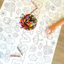  Easter Coloring Table Runner, Happy Easter Coloring Page, Bunny Coloring Poster, Coloring, Party Decorations, Easter Party, Bunny Party