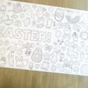  Easter Coloring Table Runner, Happy Easter Coloring Page, Bunny Coloring Poster, Coloring, Party Decorations, Easter Party, Bunny Party