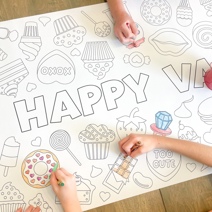 Valentine's Day Bakery Coloring Table Runner