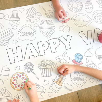 Valentine's Day Bakery Coloring Table Runner