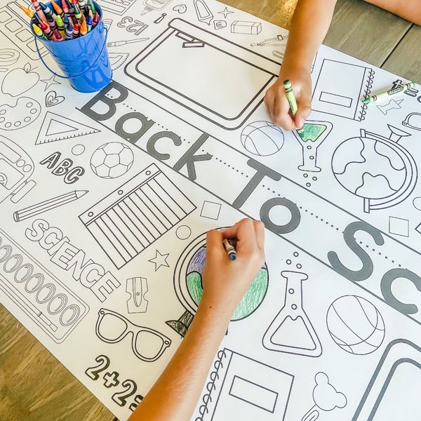 Back to School Coloring Table Runner