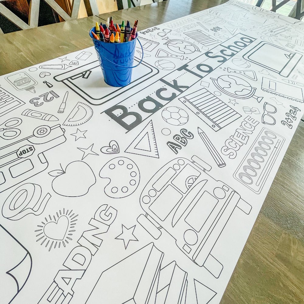 Back to School Coloring Table Runner