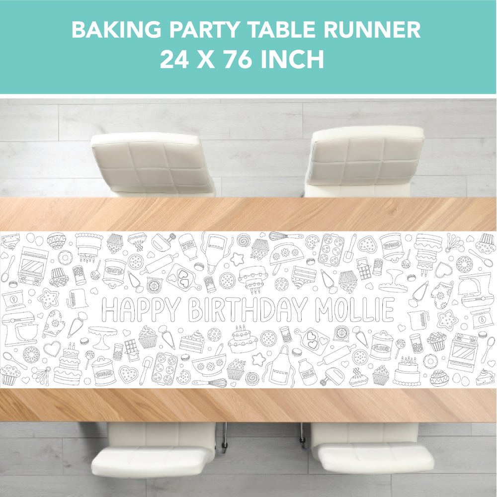 Baking Party Coloring Table Runner Baking Party