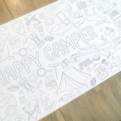 Camping Coloring Table Runner