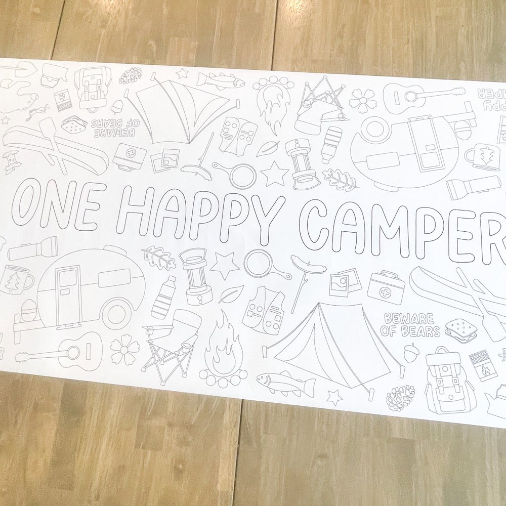 Camping Coloring Table Runner