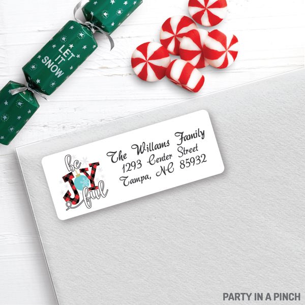 CHRISTMAS Address Labels, Be Joyful, Christmas return address labels, Christmas address stickers, Holiday stickers, Personalized