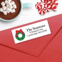  Christmas Address Labels, Colorful Wreath, Personalized