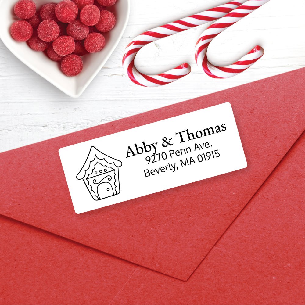 Christmas Address Labels, Gingerbread House, Personalized