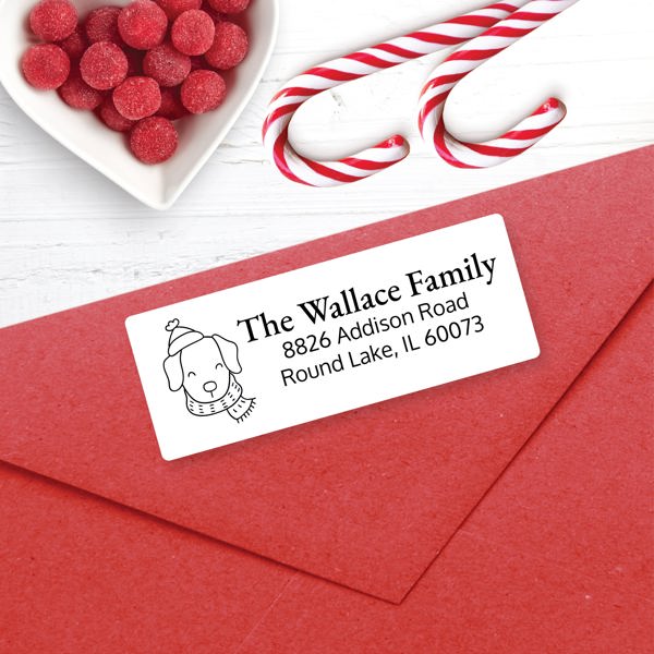 Christmas Address Labels, Happy Puppy, Personalized