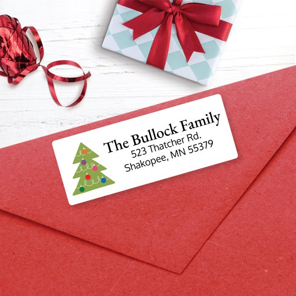 Christmas Address Labels, Holiday Tree, Personalized