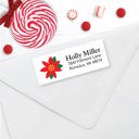  Christmas Address Labels, Poinsettia, Personalized