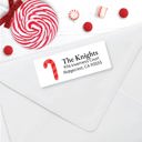  Christmas Address Labels, Red Candy Cane, Personalized