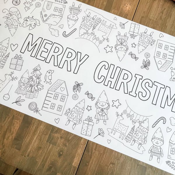 Christmas Gnome Coloring Table Runner Christmas