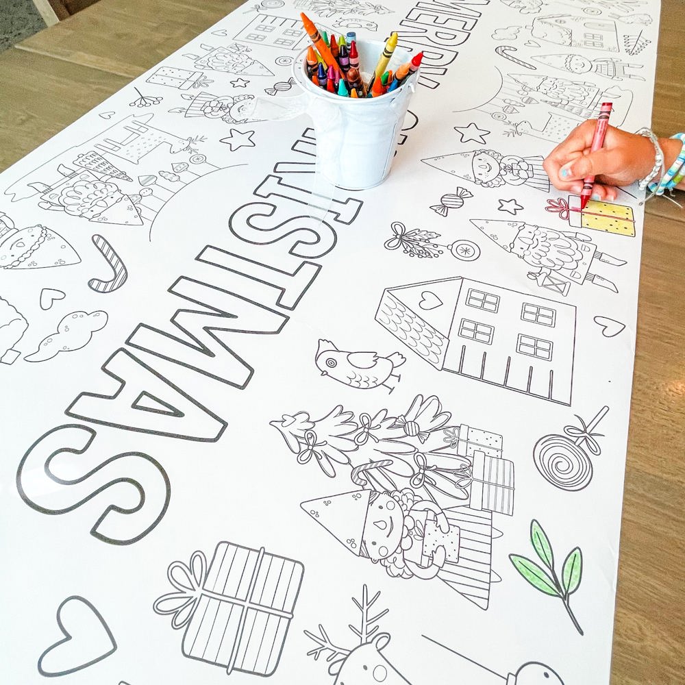 Christmas Gnome Coloring Table Runner Christmas