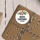  Christmas Mistletoe Favor Sticker Set 2.5"| Personalized