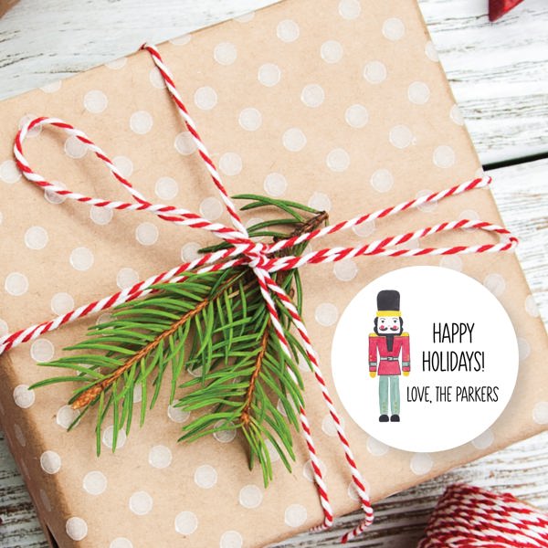 Christmas Nutcracker Favor Sticker Set 2.5"| Personalized