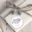  Christmas Pink Ornaments Favor Sticker Set 2.5"| Personalized