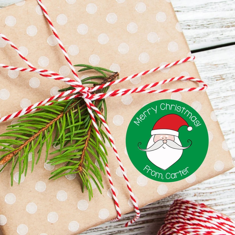 Christmas Santa Favor Sticker Set 2.5"| Personalized