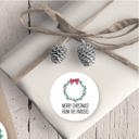  Christmas Wreath 2 Favor Sticker Set 2.5"| Personalized