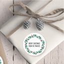  Christmas Wreath Favor Sticker Set 2.5"| Personalized