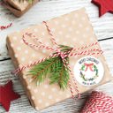  Christmas Wreath Favor Sticker Set 2.5"| Personalized