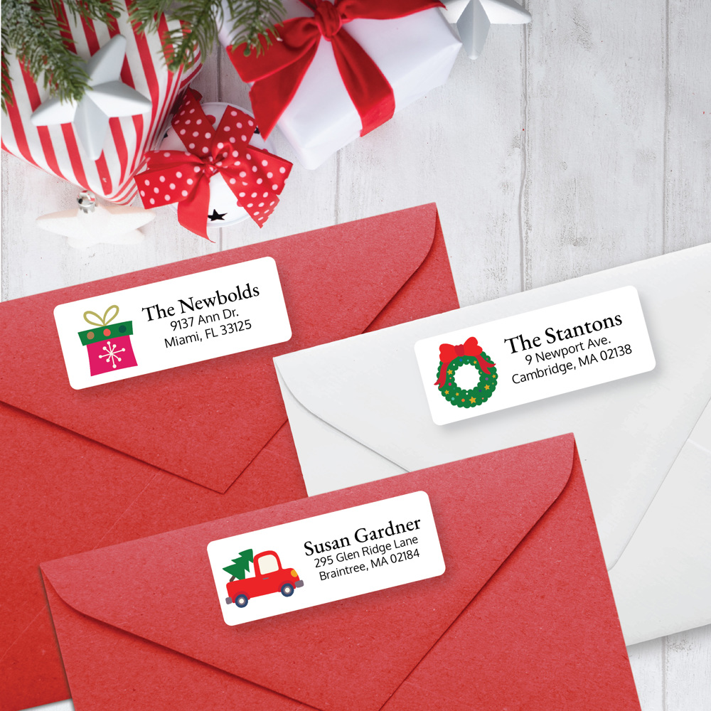 Christmas Return Labels, Custom Address Labels, Address Labels, Christmas Address Labels, Personalized Address Labels, Set of 60