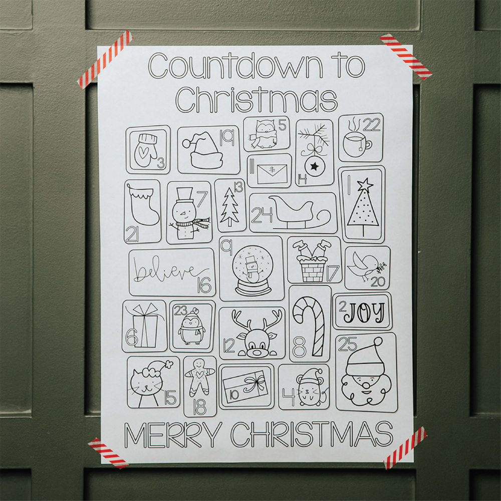 Christmas Countdown Poster, Christmas Countdown, Christmas Poster, Christmas Print, Christmas Party, Christmas Advent, Holiday Countdown